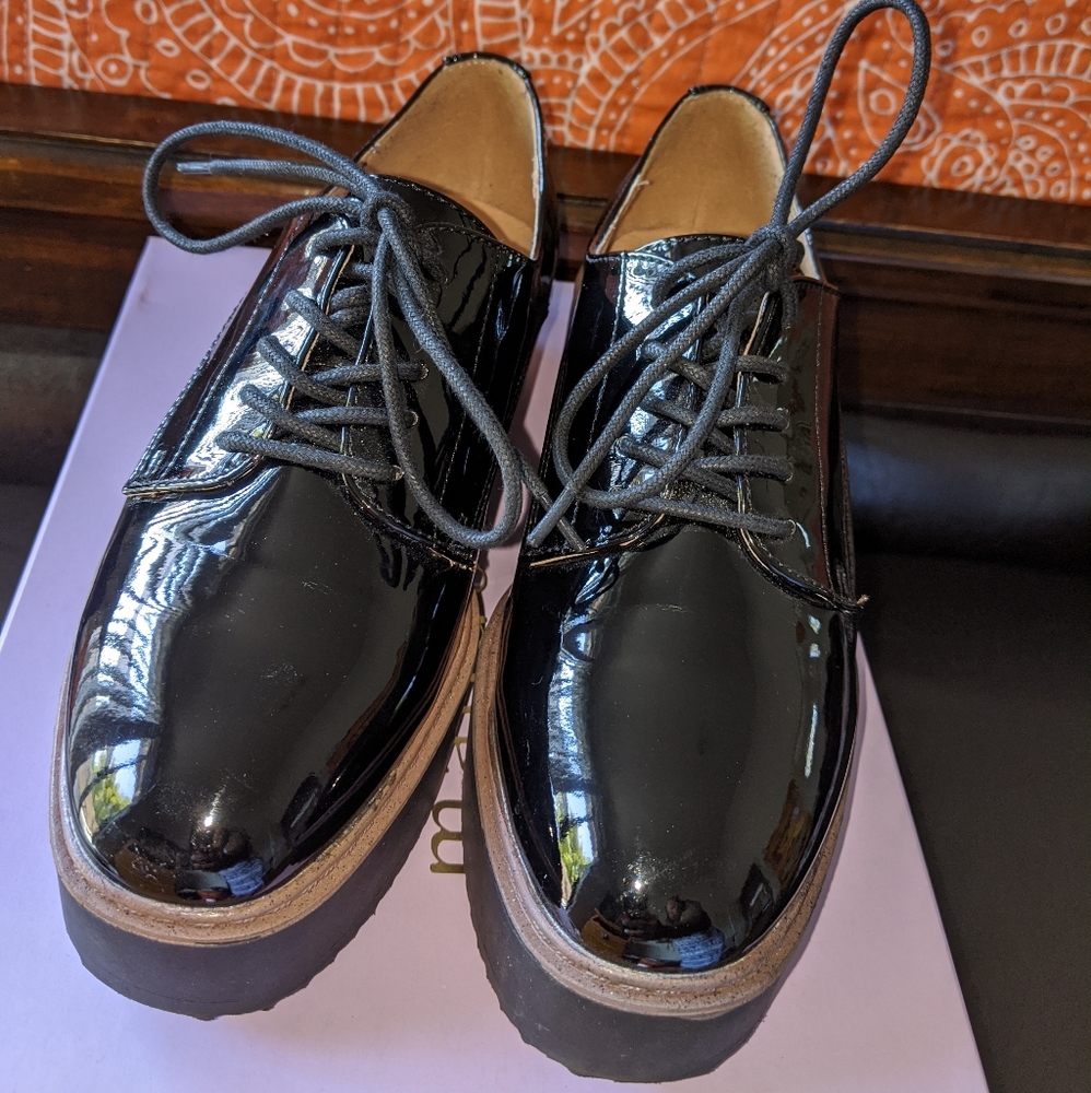 Black patent leather shoes
